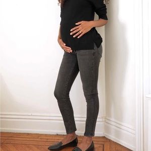 NWT Hatch Over The Bump Slim Maternity Jean in Washed Black - Size 27